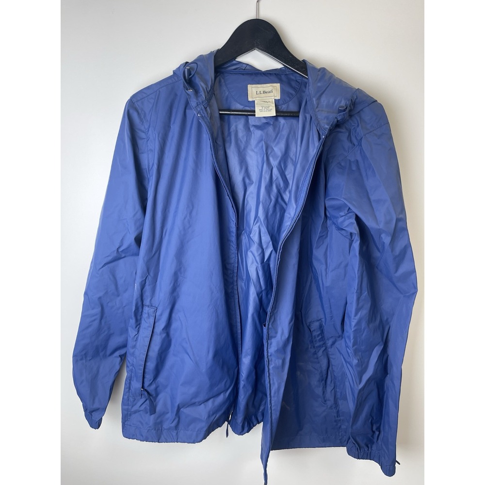 Vintage LL Bean‎ Jacket Pullover Windbreaker Nylon Full Zip Blue Size L VQ30